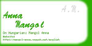 anna mangol business card
